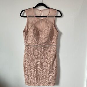 City Studio blush pink lace sleeveless dress